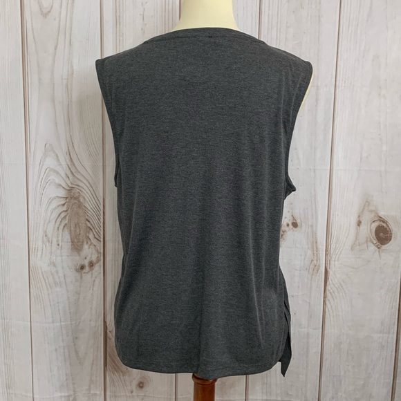 J Crew Size XL Drapey Ruffle Tank Gray Sleeveless Layered H0559 - Picture 3 of 4